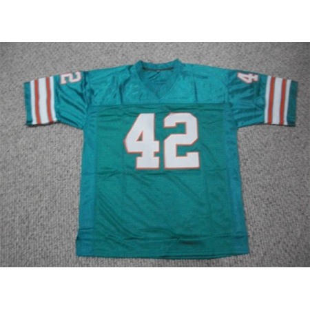 Men's Miami Dolphins #42 Paul Warfield Teal Stitched Football Jersey