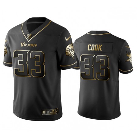 Men's Minnesota Vikings #33 Dalvin Cook Black Golden Edition Limited Stitched Jersey