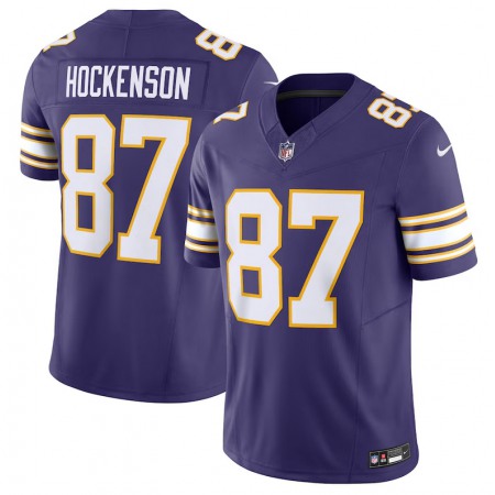 Men's Minnesota Vikings #87 T.J. Hockenson Purple 2023 F.U.S.E. Vapor Untouchable Limited Stitched Jersey