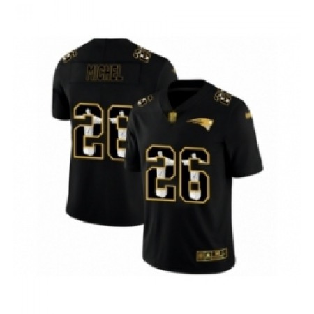 Men's New England Patriots #26 Sony Michel Black Jesus Faith Edition Limited Stitched Jersey