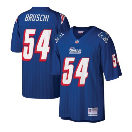 Men's New England Patriots #54 Tedy Bruschi Royal Mitchell & Nes Stitched Jersey