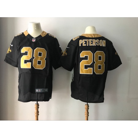 Men's New Orleans Saints #28 Adrian Peterson Black 2017 Elite Stitched NFL Jersey