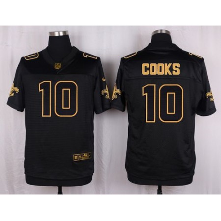 Nike Saints #10 Brandin Cooks Black Men's Stitched NFL Elite Pro Line Gold Collection Jersey