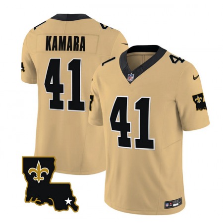 Men's New Orleans Saints #41 Alvin Kamara Gold 2023 F.U.S.E. 1987 Legacy Vapor Stitched Jersey