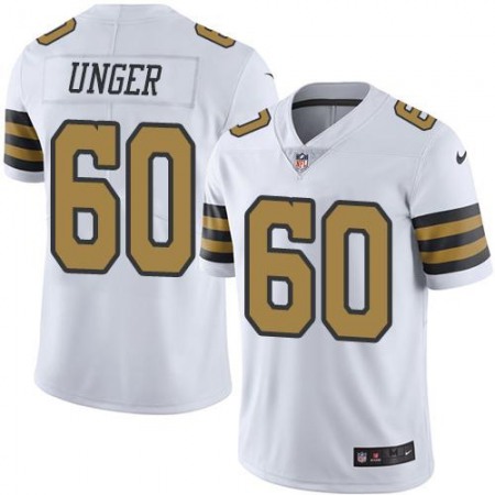 Nike Saints #60 Max Unger White Men's Stitched NFL Limited Rush Jersey