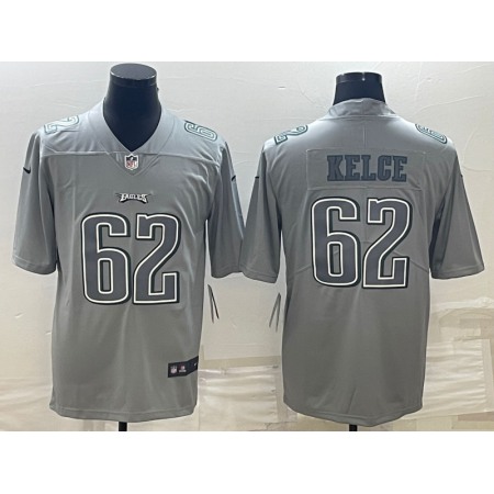 Men's Philadelphia Eagles #62 Jason Kelce Gray Atmosphere Fashion Stitched Jersey