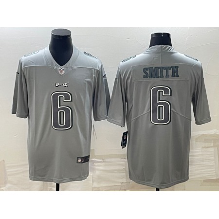 Men's Philadelphia Eagles #6 DeVonta Smith Gray Atmosphere Fashion Stitched Jersey