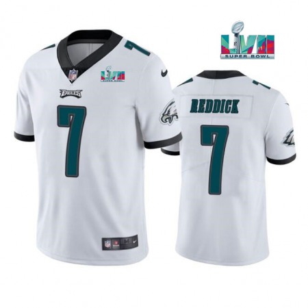 Men's Philadelphia Eagles #7 Haason Reddick White Super Bowl LVII Patch Vapor Untouchable Limited Stitched Jersey