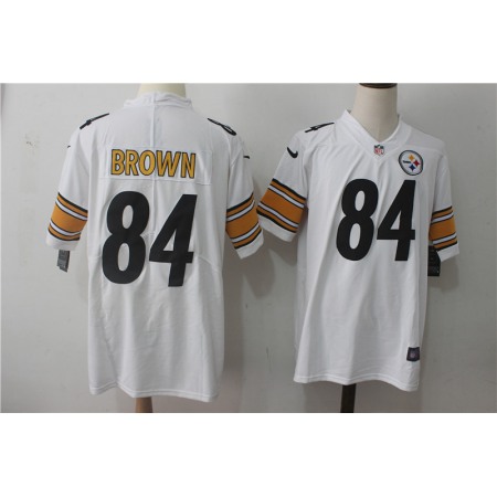 Men's Nike Pittsburgh Steelers #84 Antonio Brown White Stitched NFL Vapor Untouchable Limited Jersey