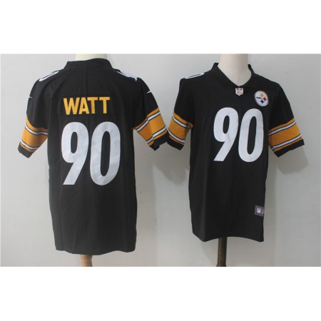 Men's Nike Pittsburgh Steelers #90 T. J. Watt Black Team Color Stitched NFL Vapor Untouchable Limited Jersey