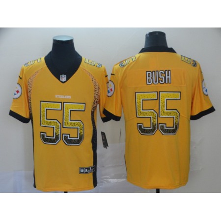 Men's Pittsburgh Steelers #55 Devin Bush Gold Drift Fashion Color Rush Limited Stitched NFL Jersey