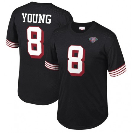 Men's San Francisco 49ers #8 Steve Young Black Stitched Jersey