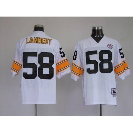 Mitchell & Ness Steelers #58 Jack Lambert White Stitched Throwback NFL Jersey