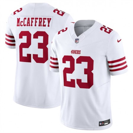 Men's San Francisco 49ers #23 Christian McCaffrey White 2023 F.U.S.E. Vapor Untouchable Limited Stitched Football Jersey