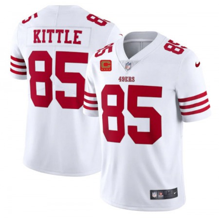 Men's San Francisco 49ers #85 George Kittle 2022 White With 1-star C Patch Vapor Untouchable Limited Stitched Football Jersey