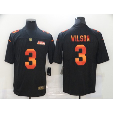 Men's Seattle Seahawks #3 Russell Wilson 2020 Black Fashion Limited Stitched Jersey