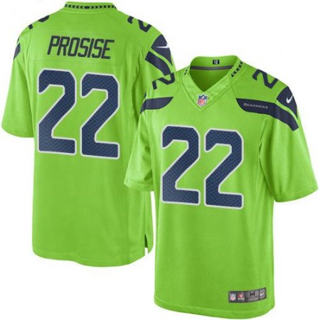 Nike Seahawks #22 C. J. Prosise Green Men's Stitched NFL Limited Rush Jersey