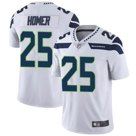 Men's Seattle Seahawks #25 Travis Homer White Vapor Untouchable Limited Stitched Jersey