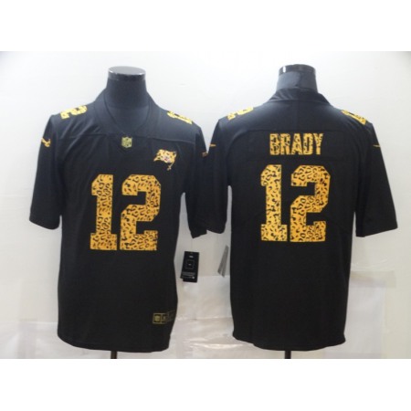 Men's Tampa Bay Buccaneers #12 Tom Brady 2020 Black Leopard Print Fashion Limited Stitched Jersey