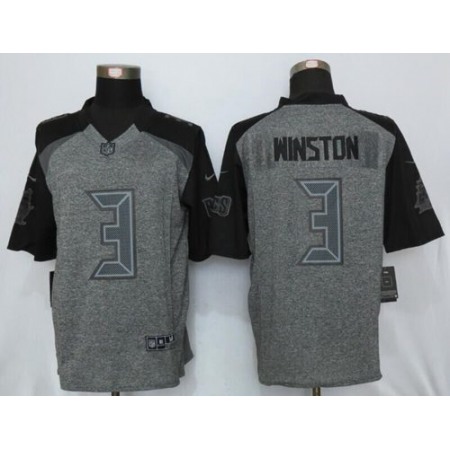 Nike Buccaneers #3 Jameis Winston Gray Men's Stitched NFL Limited Gridiron Gray Jersey