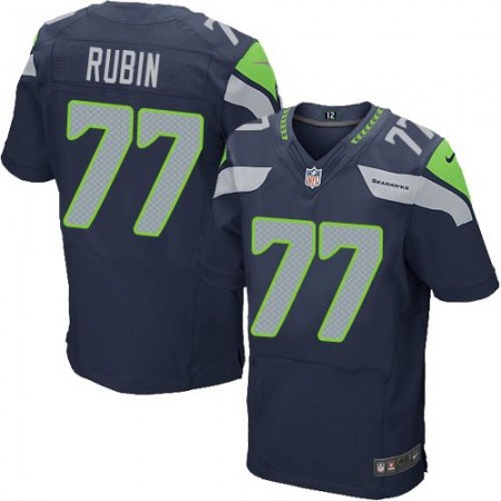 Nike Seahawks #77 Ahtyba Rubin Steel Blue Team Color Men's Stitched NFL Elite Jersey