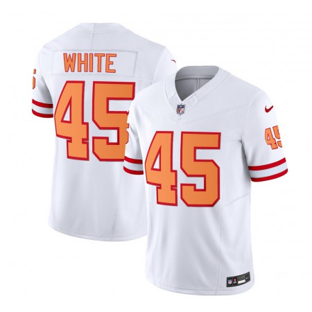 Men's Tampa Bay Buccaneers #45 Devin White 2023 F.U.S.E. White Throwback Limited Stitched Jersey