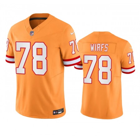 Men's Tampa Bay Buccaneers #78 Tristan Wirfs Orange 2023 F.U.S.E. Throwback Limited Stitched Jersey