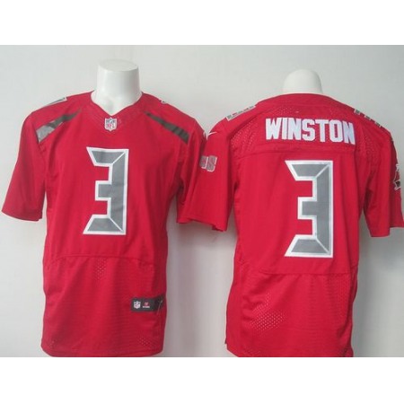 Nike Buccaneers #3 Jameis Winston Red Men's Stitched NFL Elite Rush Jersey