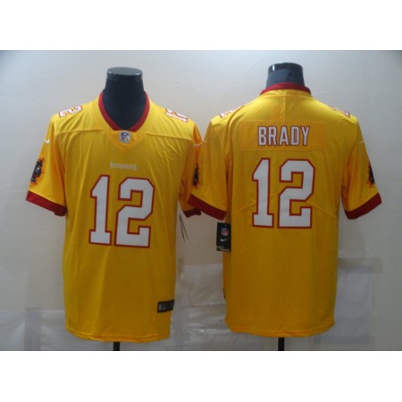 Men's Tampa Bay Buccaneers #12 Tom Brady Yellow Limited Stitched Jersey