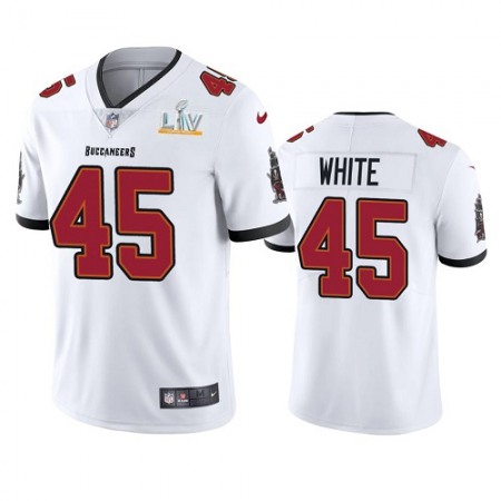 Men's Tampa Bay Buccaneers #45 Devin White White 2021 Super Bowl LV Limited Stitched Jersey