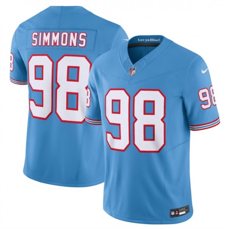 Men's Tennessee Titans #98 Jeffery Simmons Light Blue 2023 F.U.S.E. Vapor Limited Throwback Stitched Football Jersey