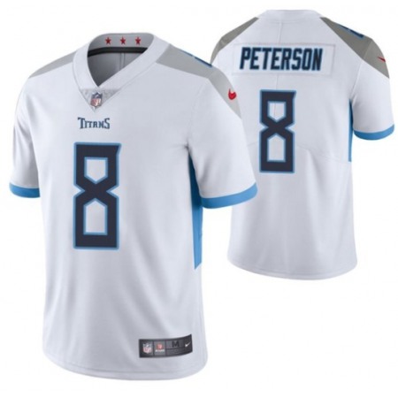 Men's Tennessee Titans #8 Adrian Peterson White Vapor Untouchable Stitched Jersey