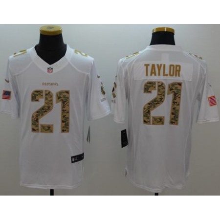 Nike Redskins #21 Sean Taylor White Men's Stitched NFL Limited Salute to Service Jersey