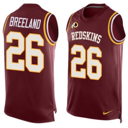 Nike Redskins #26 Bashaud Breeland Burgundy Red Team Color Men's Stitched NFL Limited Tank Top Jersey