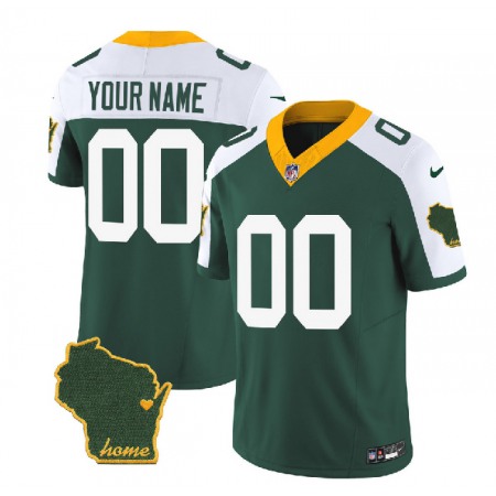 Men's Green Bay Packers Customized Green/White 2023 F.U.S.E. Home Patch Vapor Untouchable Limited Stitched Jersey