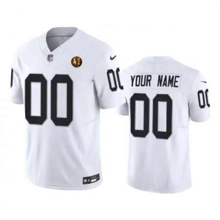 Men's Las Vegas Raiders Active Player Custom White 2023 F.U.S.E. With John Madden Patch Vapor Limited Stitched Football Jersey