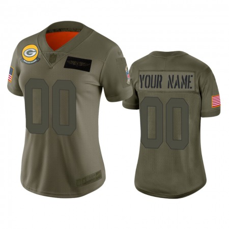 Women's Green Bay Packers Customized 2019 Camo Salute To Service NFL Stitched Limited Jersey(Run Small