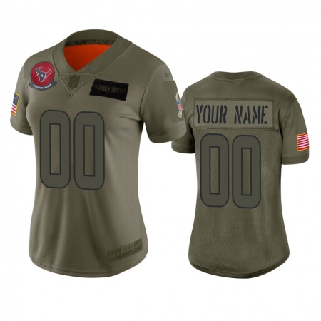 Women's Houston Texans Customized 2019 Camo Salute To Service NFL Stitched Limited Jersey(Run Small