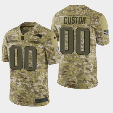 Men's New England Patriots Customized Camo Salute To Service NFL Stitched Limited Jersey