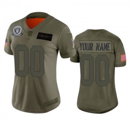 Women's Oakland Raiders Customized 2019 Camo Salute To Service NFL Stitched Limited Jersey(Run Small