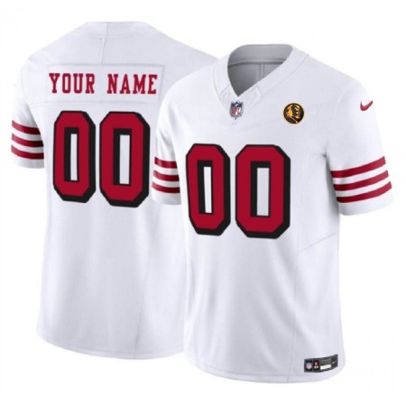 Men's San Francisco 49ers Active Player Custom White 2023 F.U.S.E. With John Madden Patch Vapor Limited Stitched Football Jersey