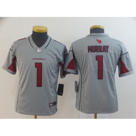 Youth Arizona Cardinals #1 Kyler Murray Silver Inverted Legend Stitched NFL Jersey