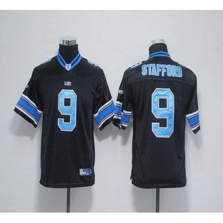 Lions #9 Matthew Stafford Black EStitched Youth NFL Jersey
