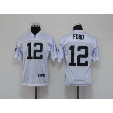 Raiders #12 Jacoby Ford White Stitched Youth NFL Jersey