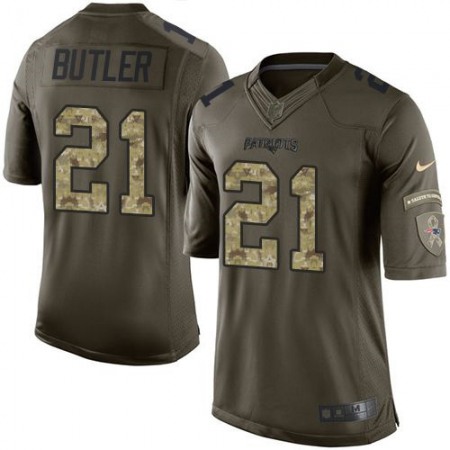 Nike Patriots #21 Malcolm Butler Green Youth Stitched NFL Limited Salute to Service Jersey