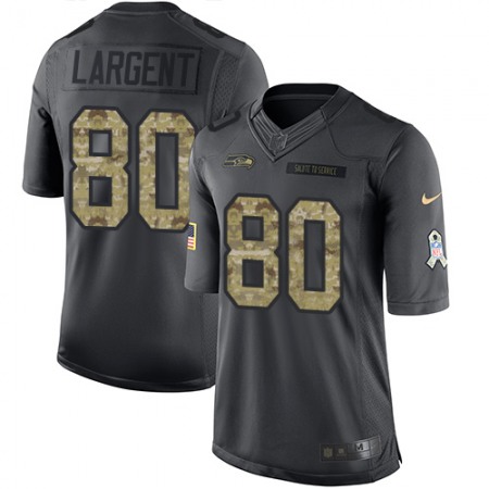 Nike Seahawks #80 Steve Largent Black Youth Stitched NFL Limited 2016 Salute to Service Jersey