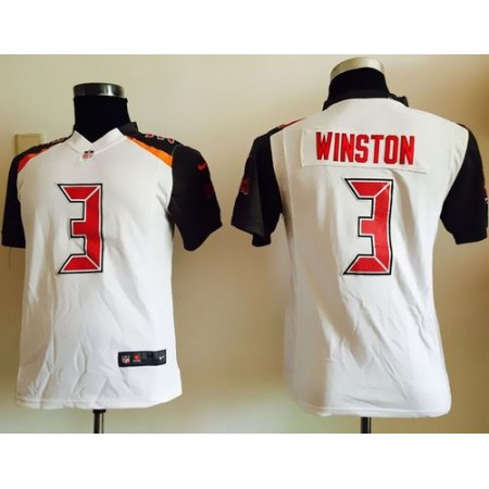 Nike Buccaneers #3 Jameis Winston White Youth Stitched NFL New Elite Jersey