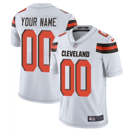 Youth Cleveland Browns Customized White Vapor Untouchable Stitched Football Jersey
