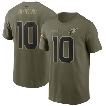 Men's Arizona Cardinals #10 DeAndre Hopkins 2021 Olive Salute To Service Legend Performance T-Shirt