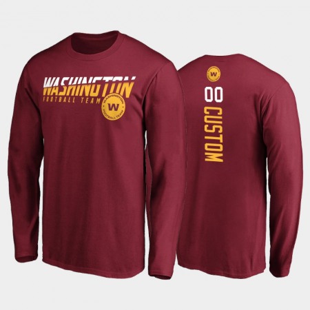 Men's Washington Football Team ACTIVE PLAYER Custom 2020 Burgundy Disrupt Mascot Long Sleeve T-shirt